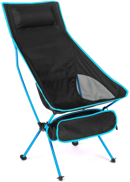 chaise pliante camping bleu pâle 