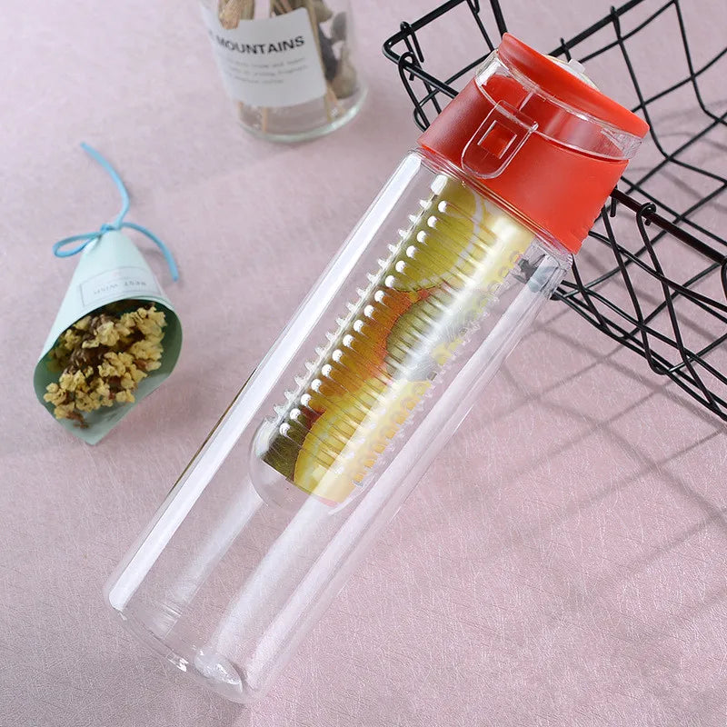 gourde plastique infuseur rouge