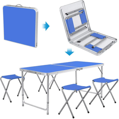 table pliante camping bleu