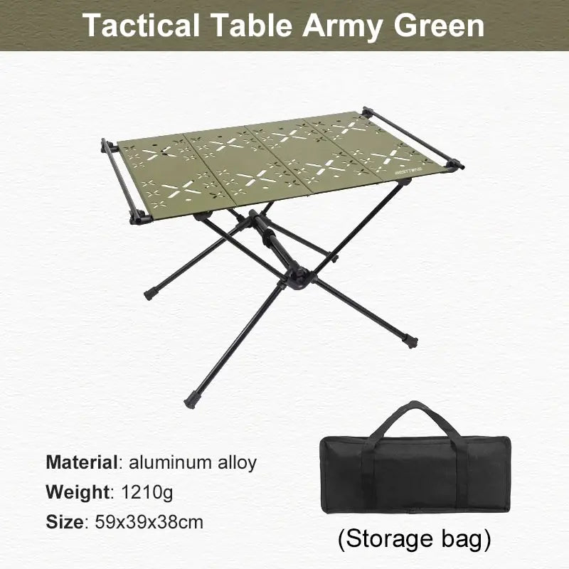 table camping pliante vert armée