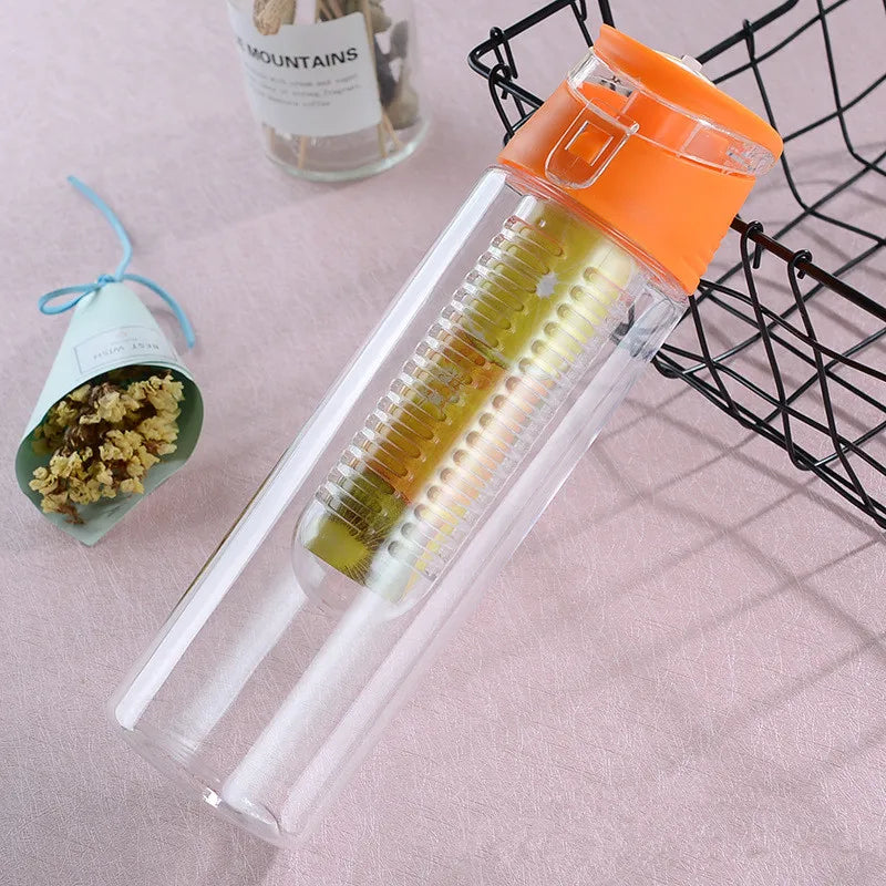 gourde plastique infuseur orange