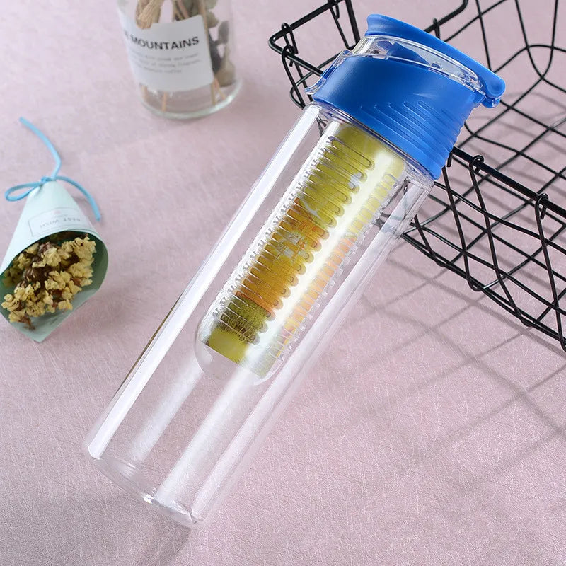 gourde plastique infuseur bleu