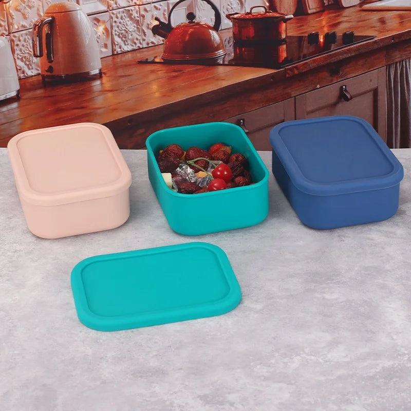 boite repas silicone trio sur comptoir