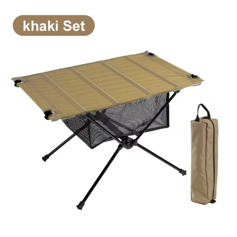 set table de camping légère kaki 