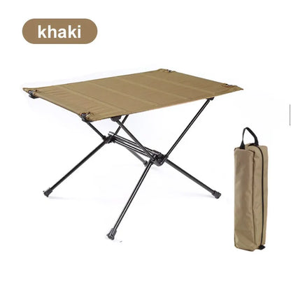 table de camping légère kaki avec sac