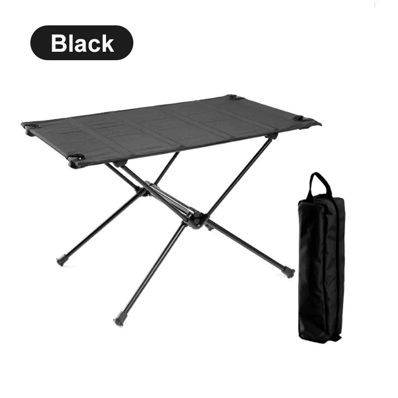 table de camping pliante légère noir avec sac 